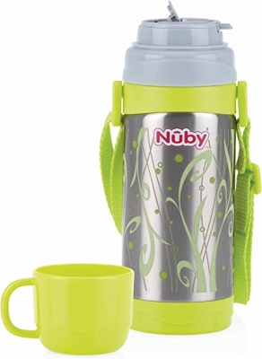 Nuby Insulated Stainless Steel Thermos Flask 24months+ RRP 19.99 CLEARANCE XL 9.99